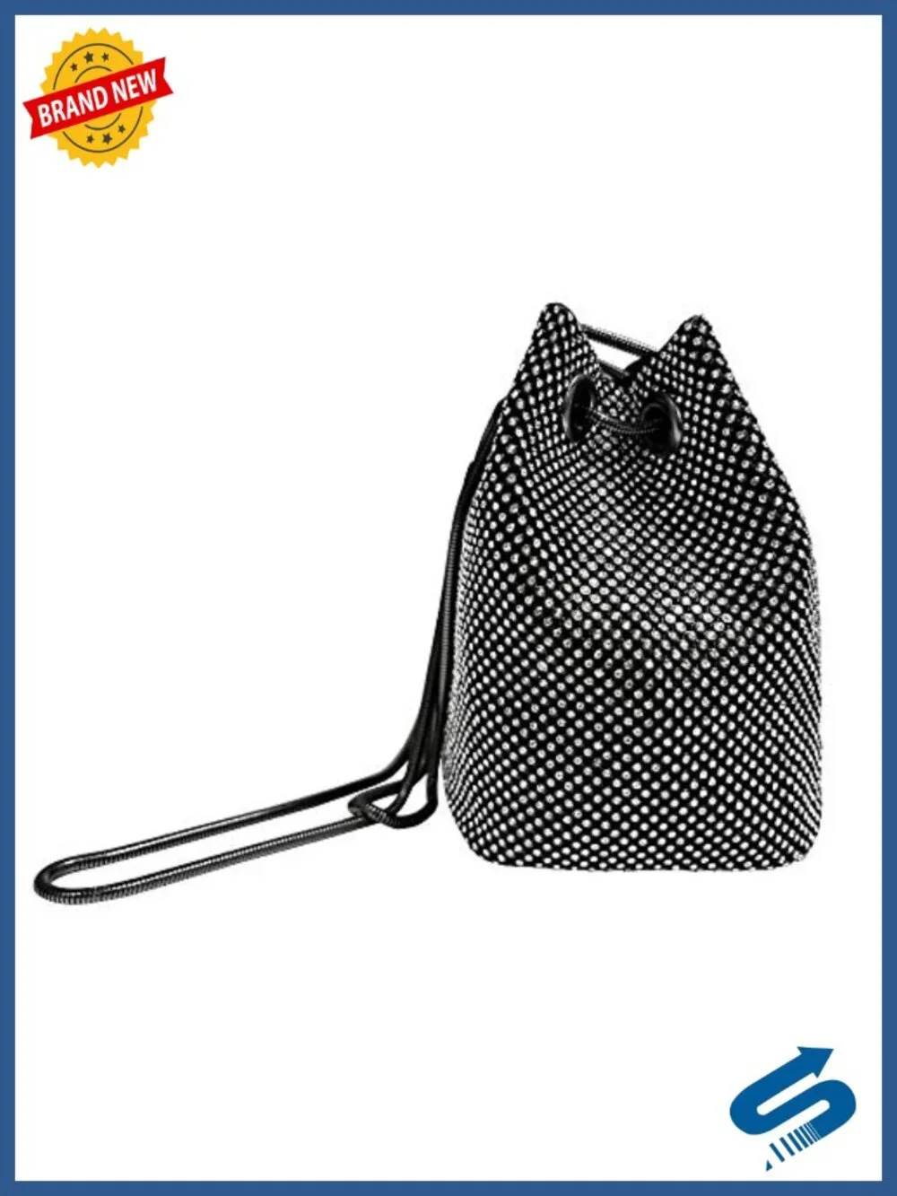Full Rhinestone Bucket Bag Evening Shoulder Bag for Party Wedding